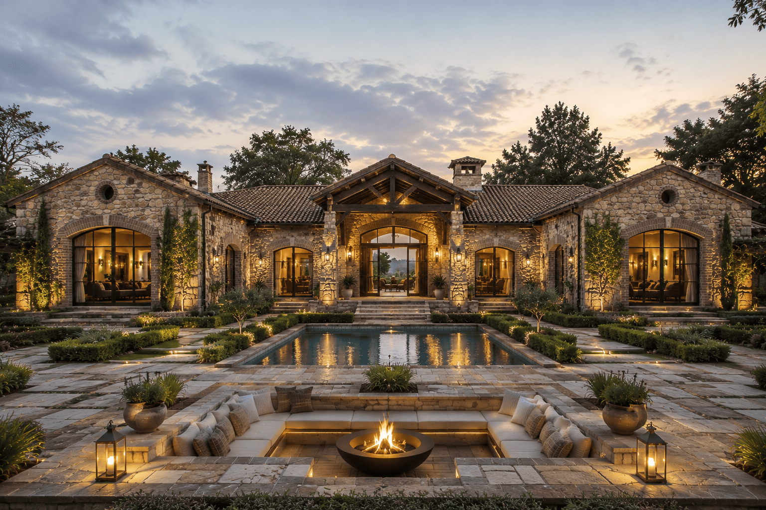 Rustic Stone Farmhouse Design by AMR BuildScape